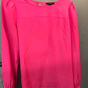 J. Crew Bright Pink Blouse
